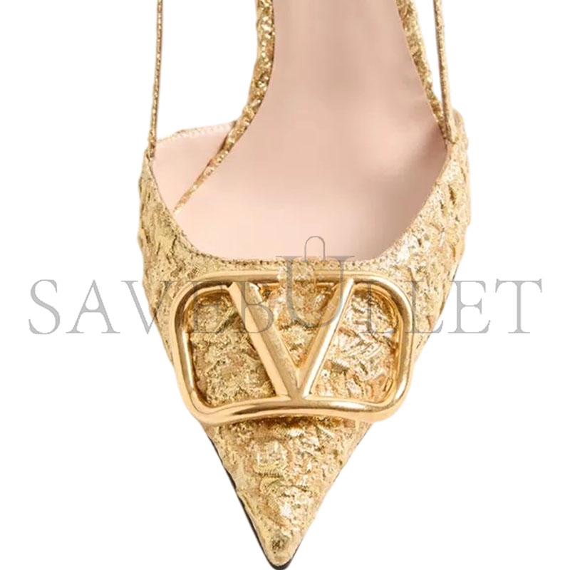 VALENTINO VLOGO SIGNATURE SLINGBACK PUMPS IN CLOQUÉ JACQUARD FABRIC 80MM WS0R01MRE_L01 VALENTINO VLOGO SIGNATURE SLINGBACK PUMPS IN CLOQUÉ JACQUARD FABRIC 80MM WS0R01MRE_L01